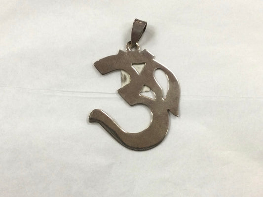 Large Om Silver Pendant