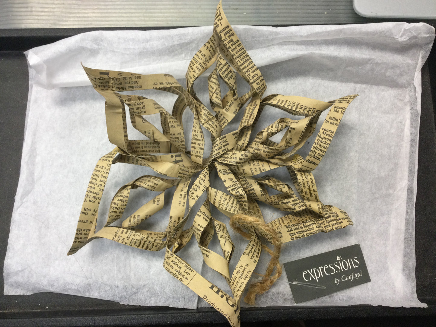 Newspaper Star Xmas decoration