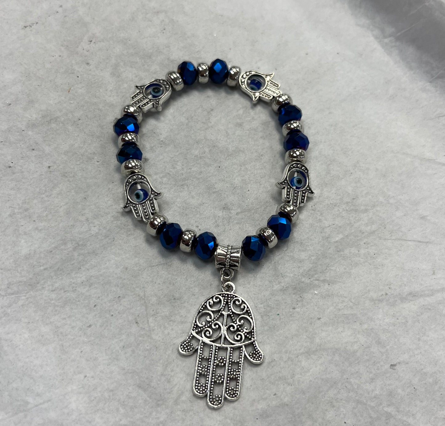 Evil Eye Glass Beads Fatima Charm Bracelet