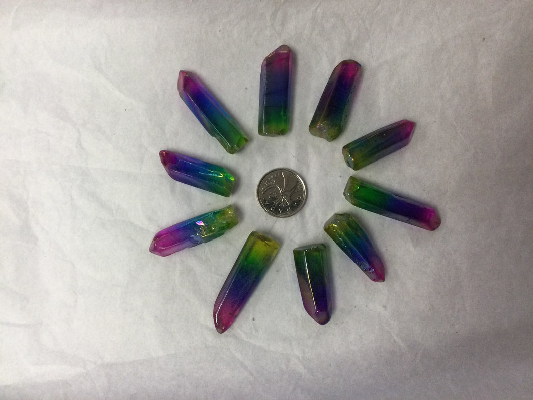Rainbow Titanium Quartz Points