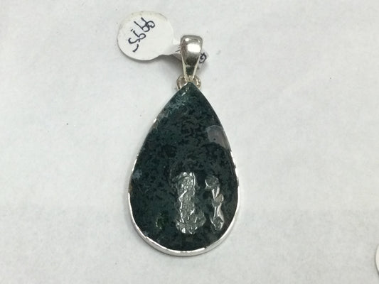 Teardrop Moss Agate Pendant