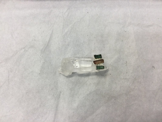 Brown & Green Rough Tourmaline in Silver ring size 6