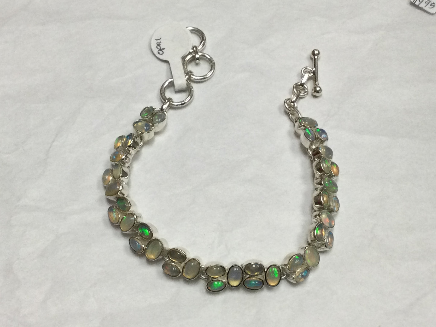 Unique Silver Bracelet w/ Opal