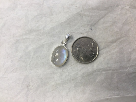 Rainbow Moonstone Oval Pendant