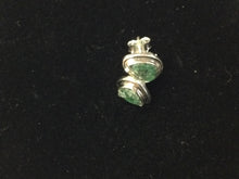 Load image into Gallery viewer, Rough Emerald Stud Earrings With Sterling Silver Outline

