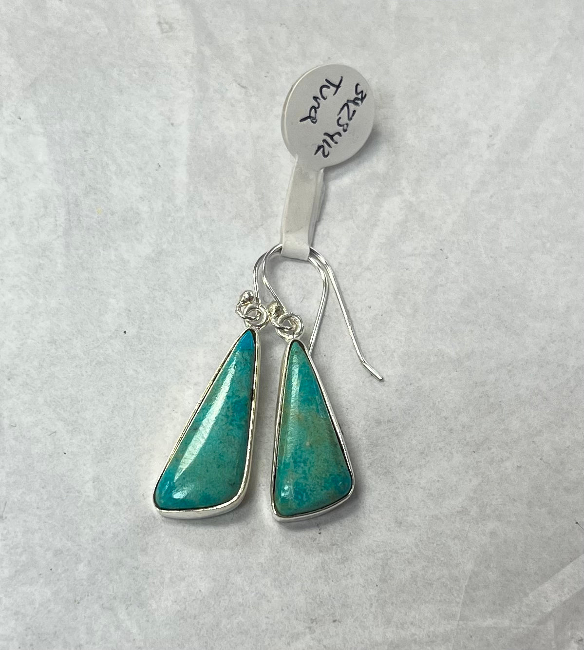 Silver Drop Turquoise Dangle Earrings