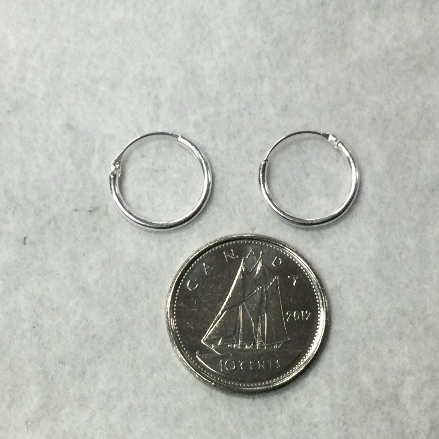 Plain Silver Hoop Earrings (12 mm)