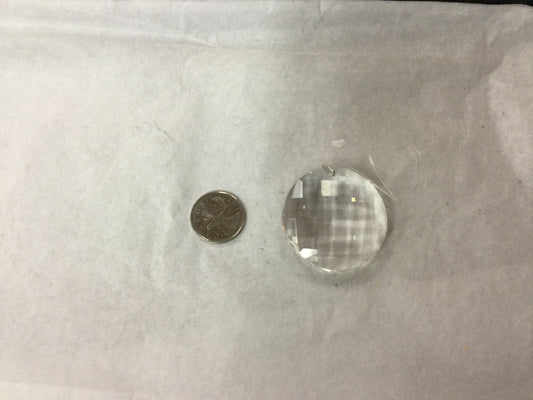 Hanging clear crystal disk