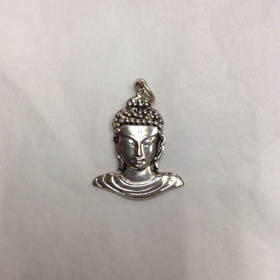 Pendant Buddha Head, silver, fair trade Nepal