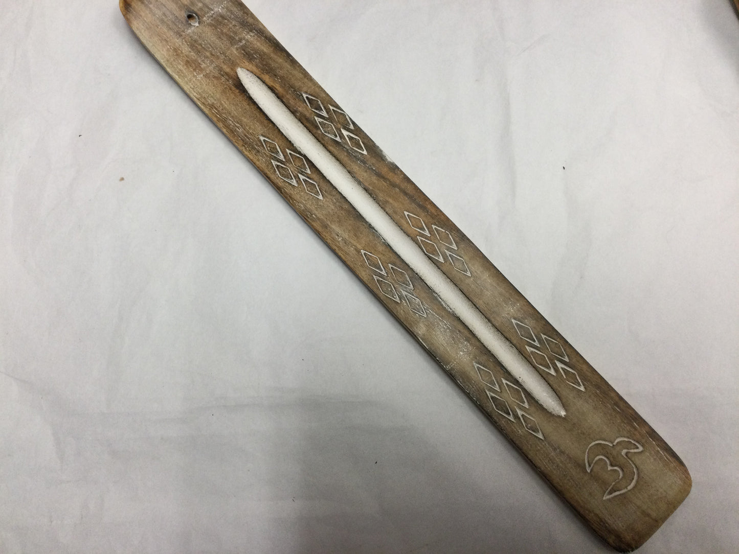 Wooden Incense Holder w/ White Print