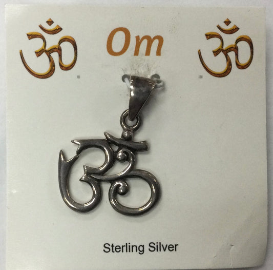 Silver Om Pendant, Wide