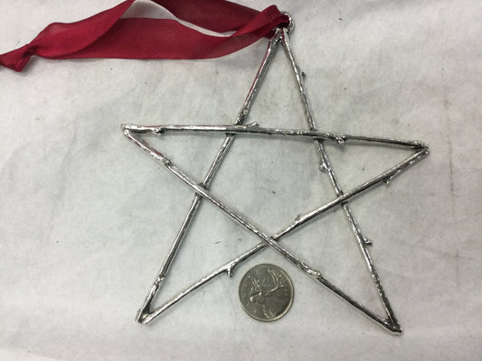Pewter Twig Star Ornament