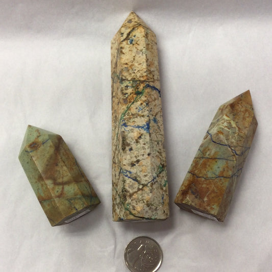 Azurite in Quartz Point