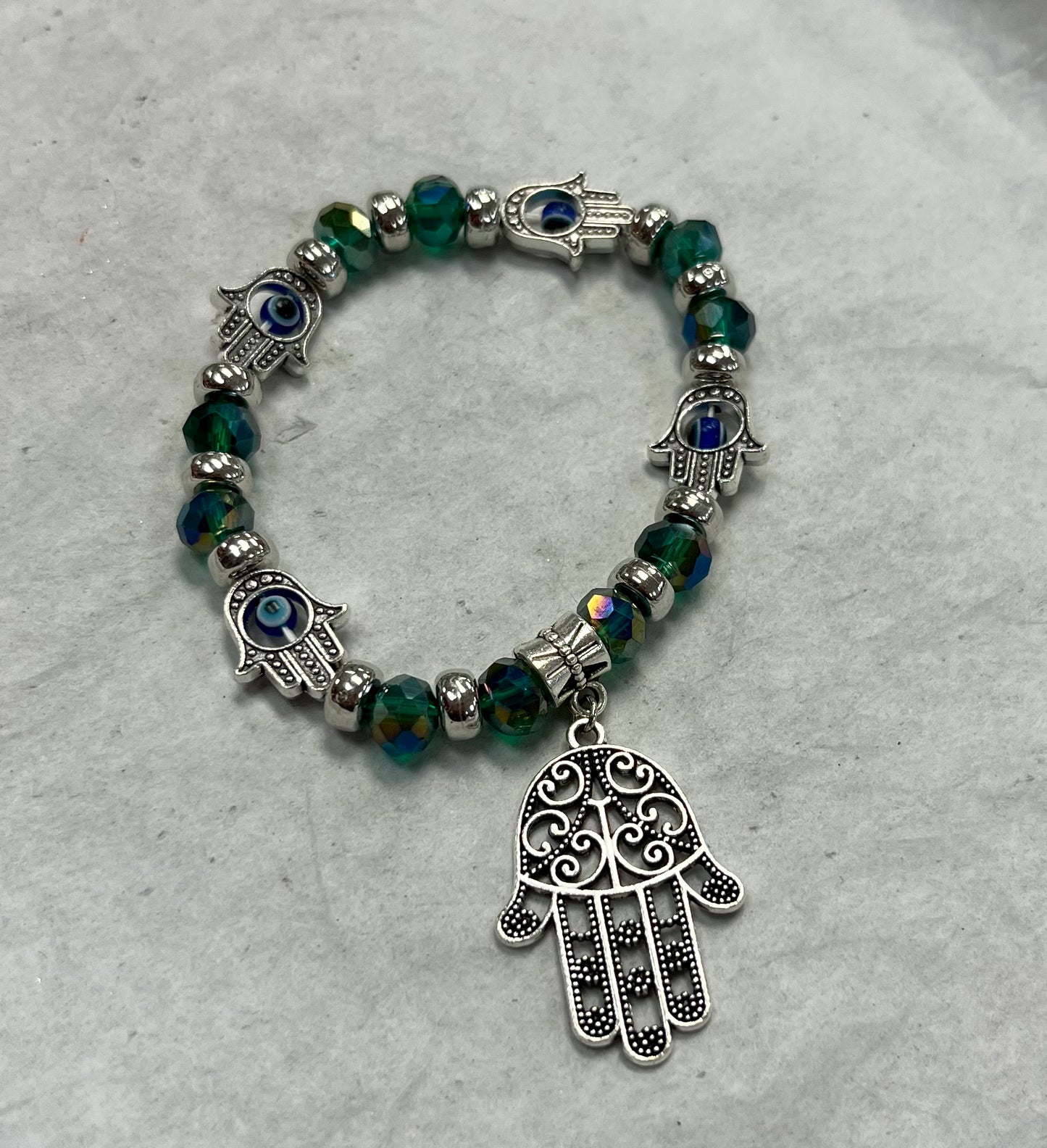 Evil Eye Glass Beads Fatima Charm Bracelet