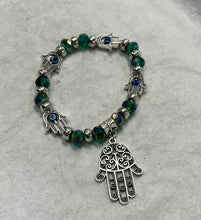 Load image into Gallery viewer, Evil Eye Glass Beads Fatima Charm Bracelet
