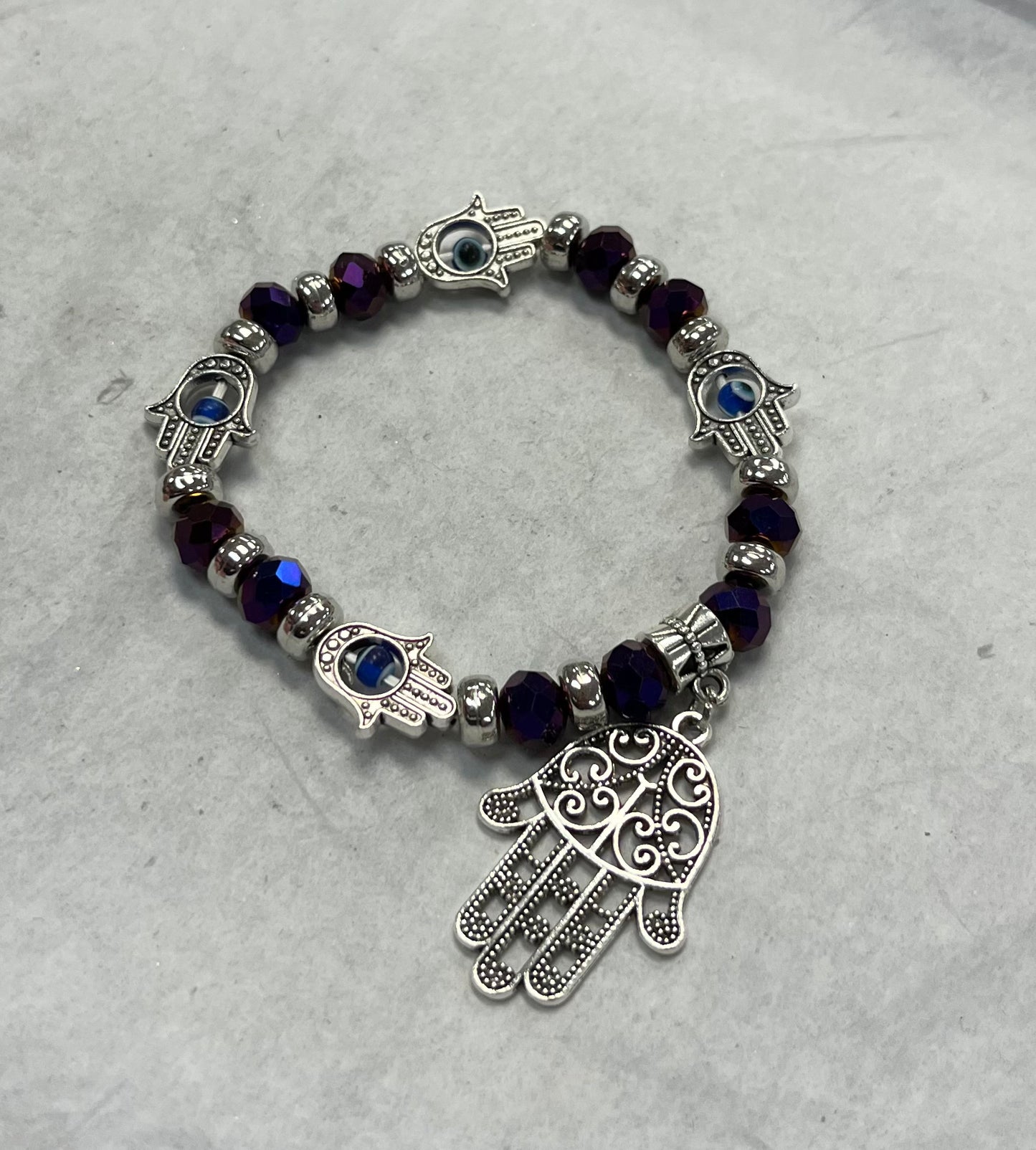 Evil Eye Glass Beads Fatima Charm Bracelet