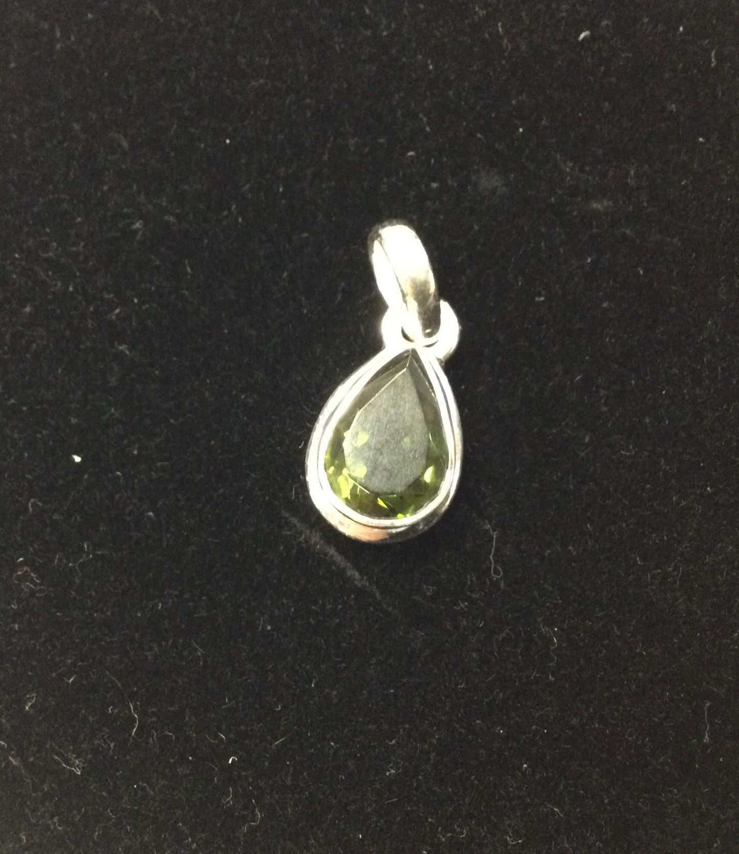 Moldavite Teardrop Silver Pendant