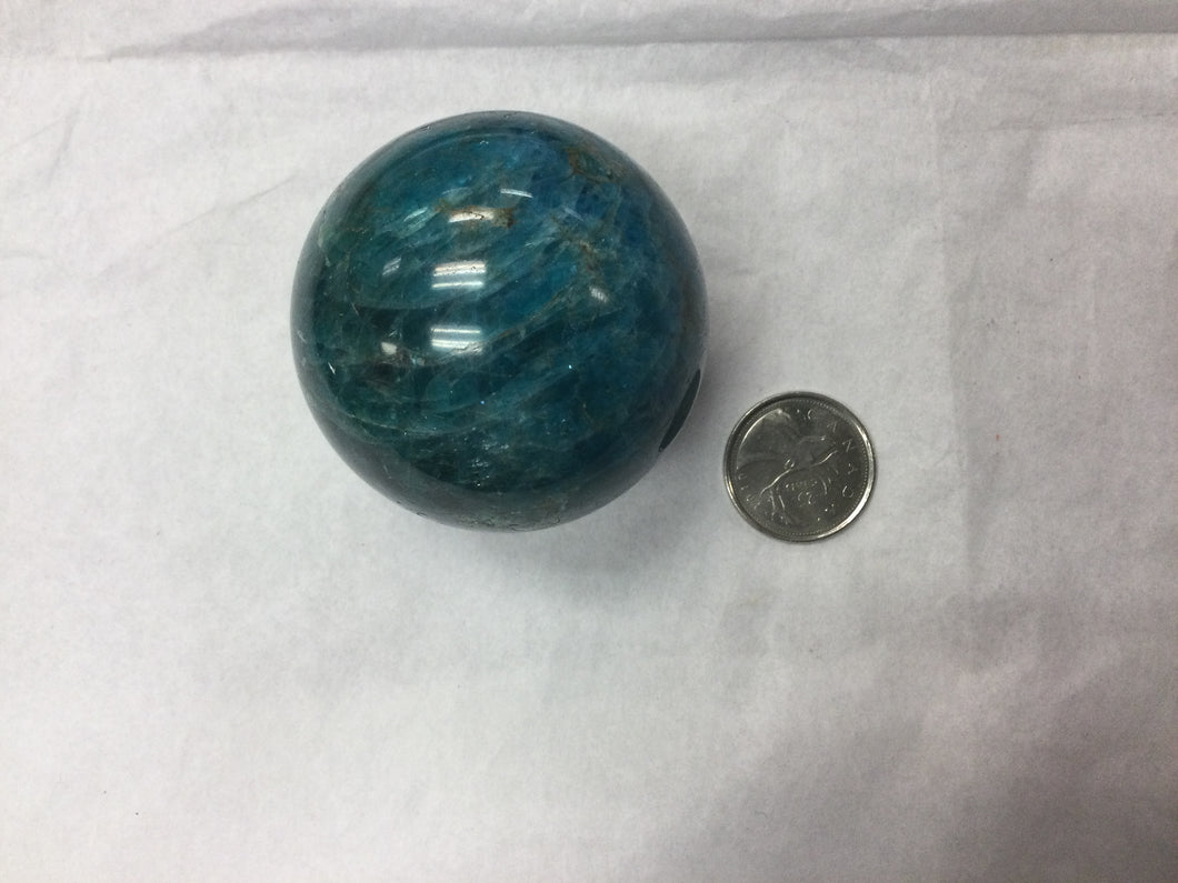 Blue apatite sphere 7”