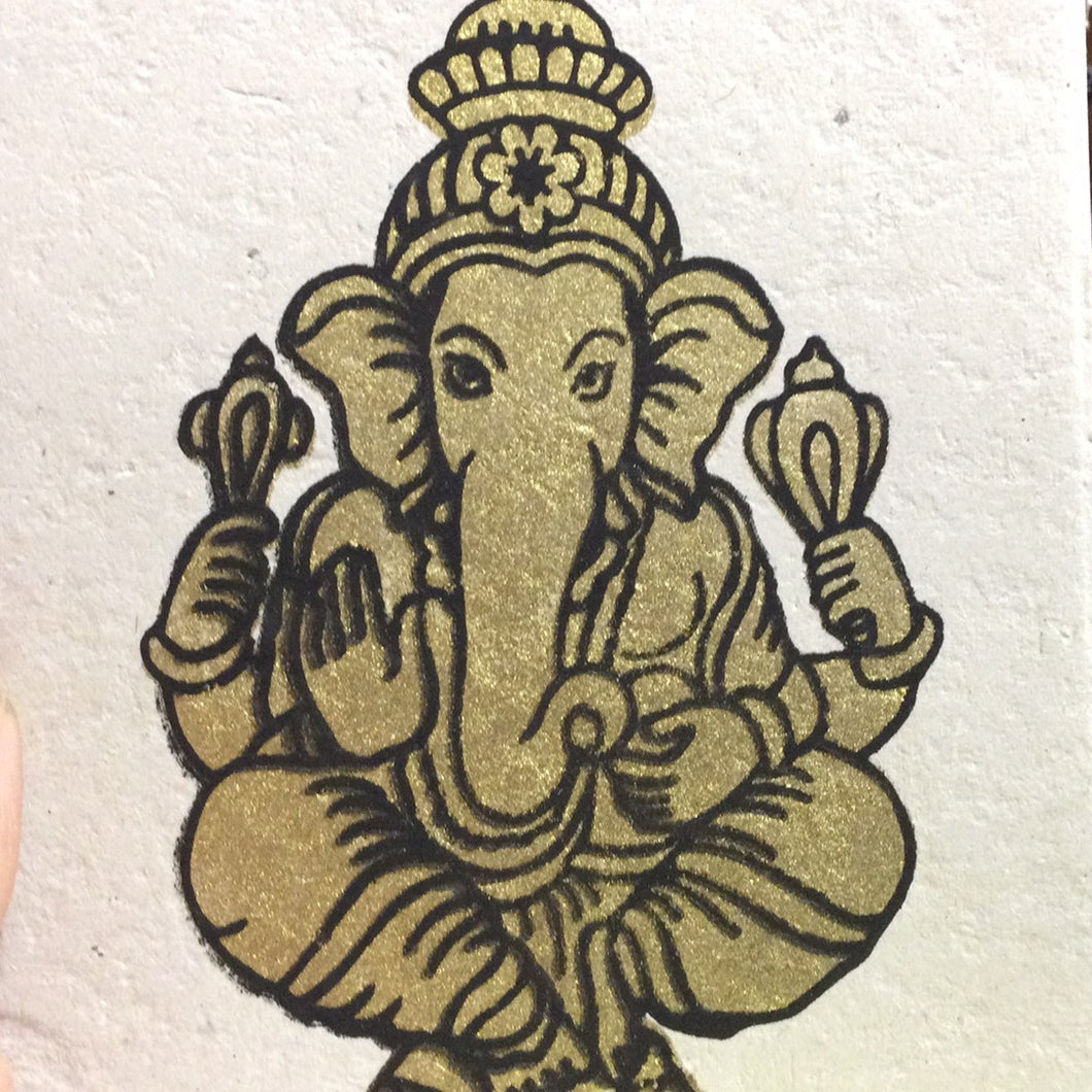 Gold Ganesh on Artisan Paper Card