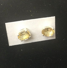 Load image into Gallery viewer, Oval Faceted Gemstone Studs
