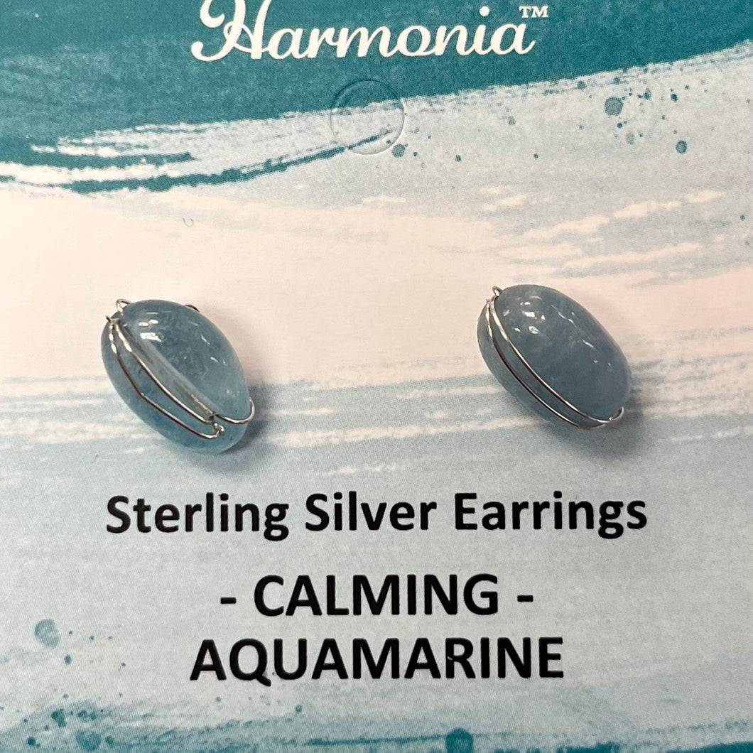 Sterling Silver Earring Wire Wrap - Aquamarine