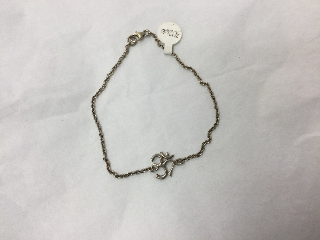 Om Silver Bracelet