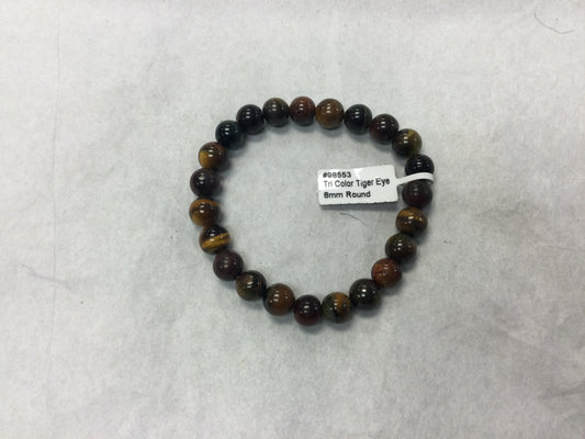 Tri-colour Tiger Eye 8mm Bracelet