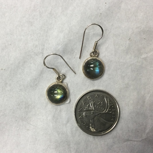 Round Labradorite Drop Earrings