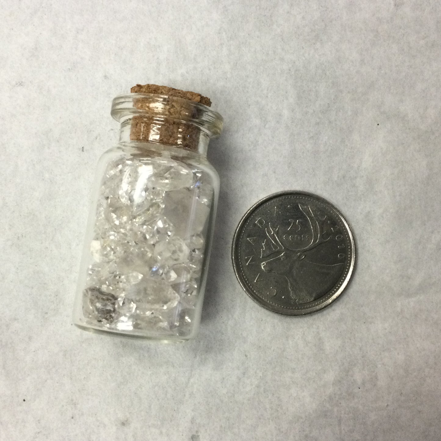 Herkimer Diamonds in Glass Bottle