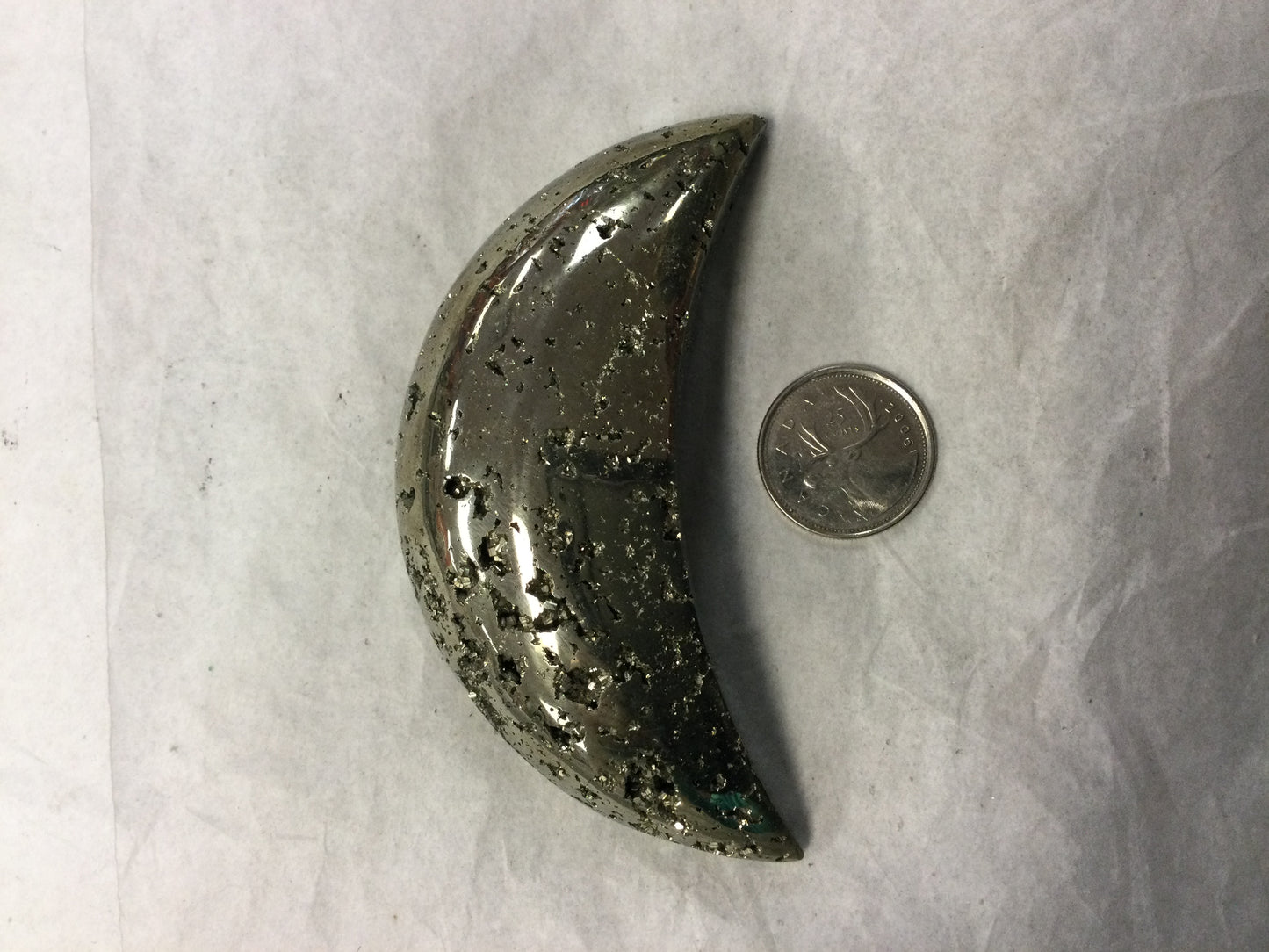 Pyrite Crescent Moon, 4”