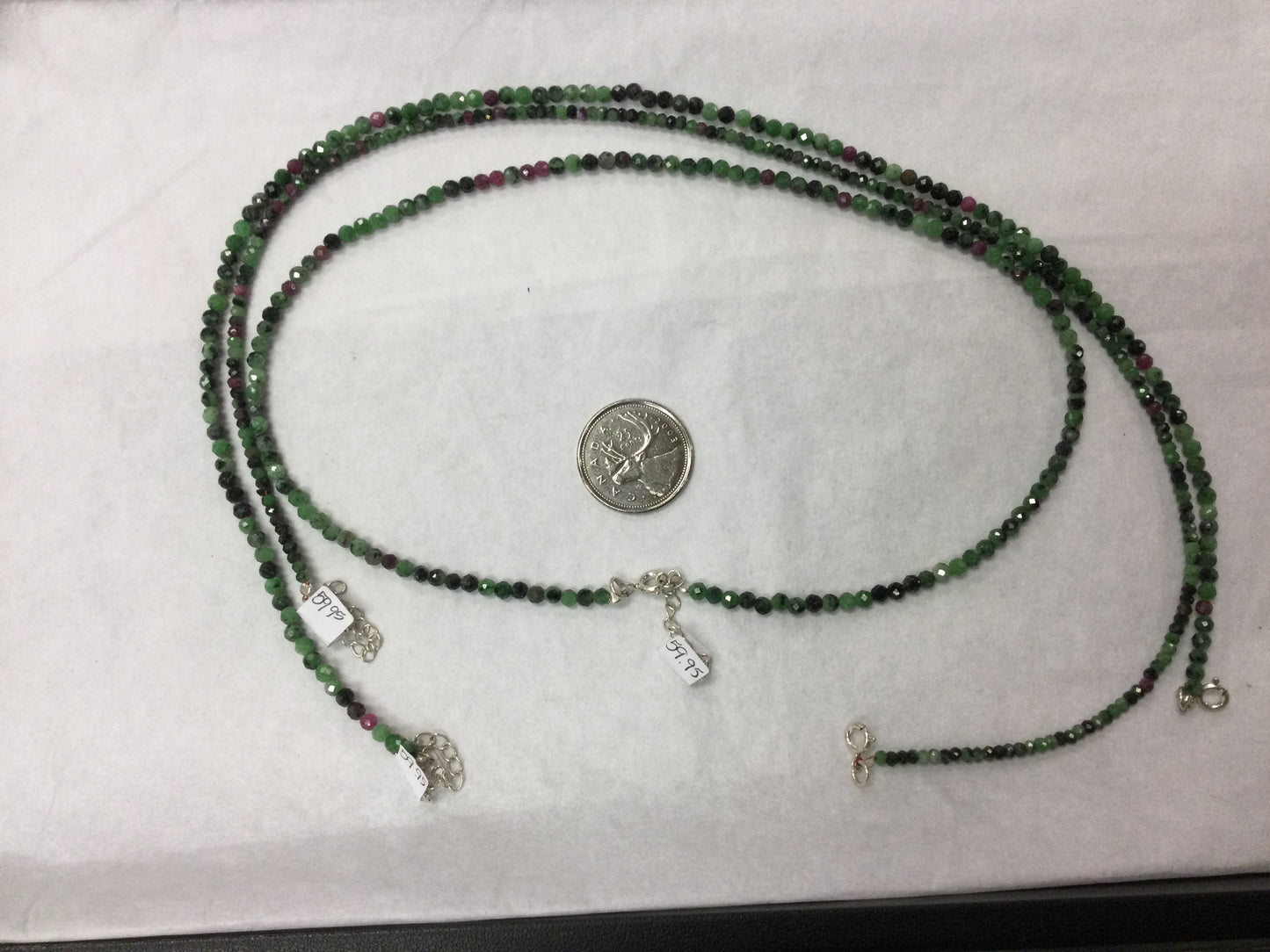 Ruby zoisite necklace 17”