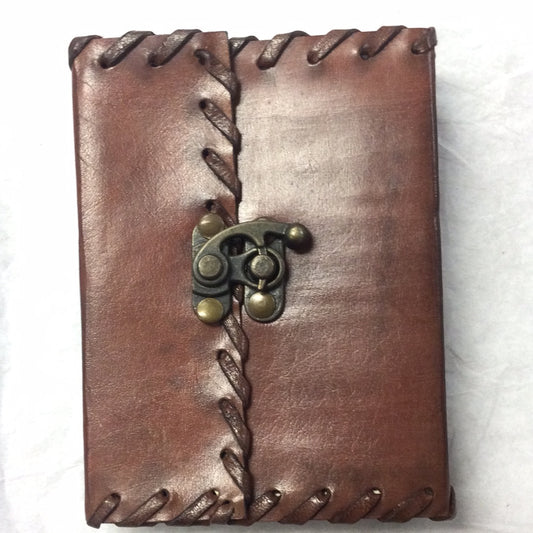 5x3.75” Brown Leather Journal with Latch
