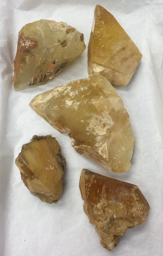 Rough "Citrine" Calcite Chunks