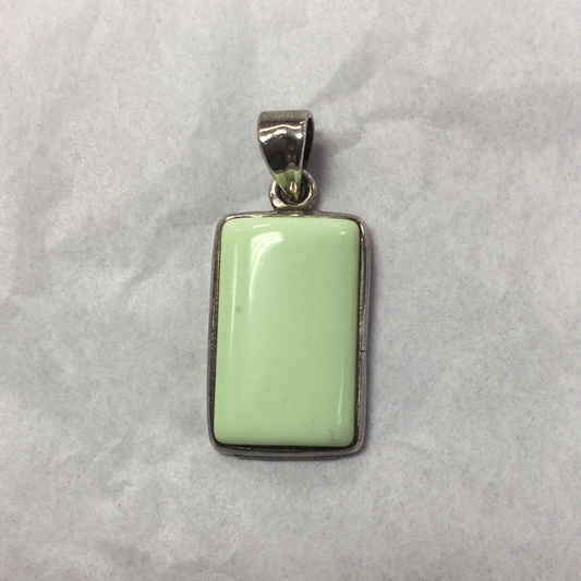 Lemon Chrysoprase rectangle pendant