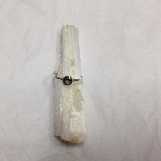 Smoky Quartz Ring Round Cut