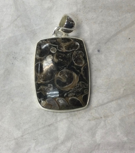 Square Fossil Pendant