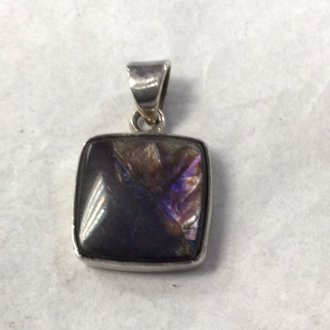 Square Ammolite Pendant, Alberta