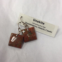 Load image into Gallery viewer, Unakite earrings, square
