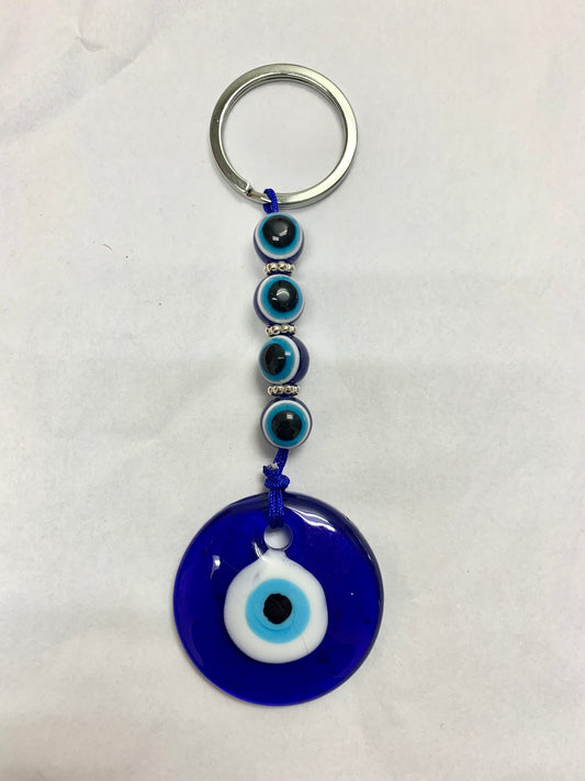 Evil Eye Keychain Bead String 4.5”