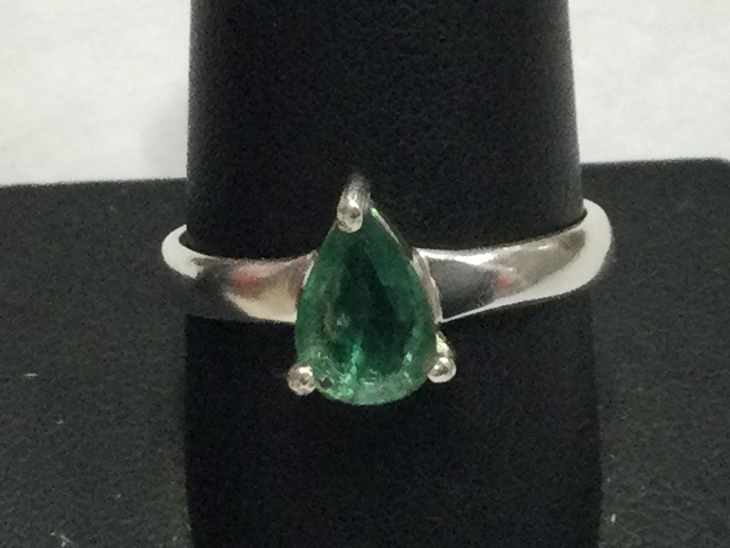 Modern Teardrop-Cut Emerald Ring
