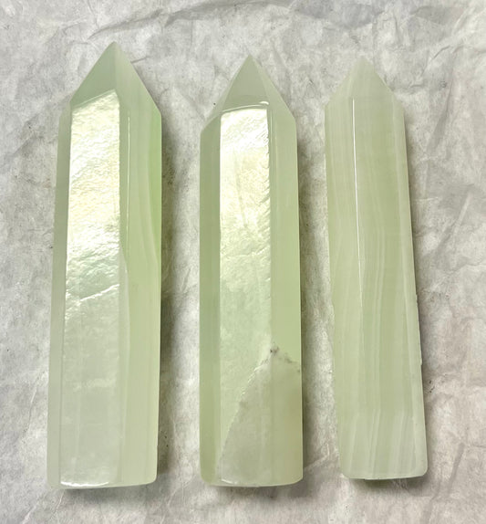 Light Sage Calcite Points 4"