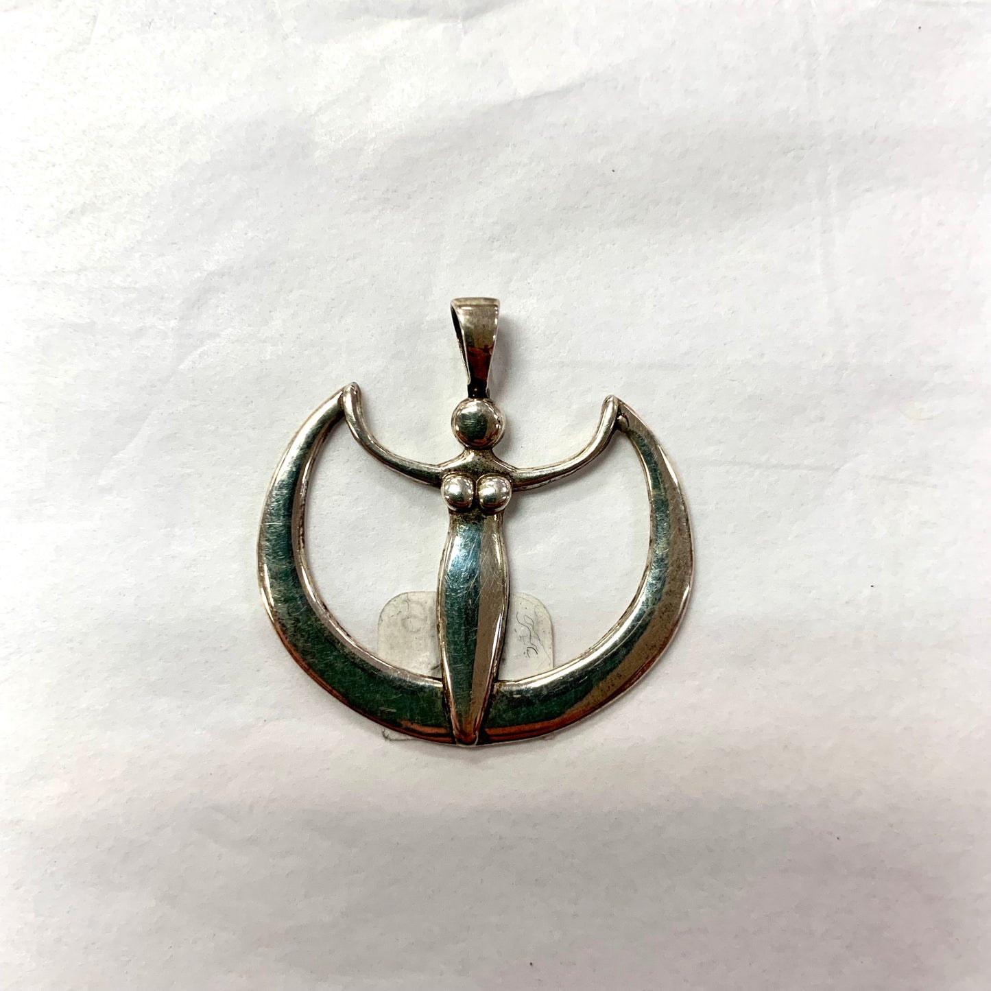 Silver Moon goddess Pendant 2.5cm