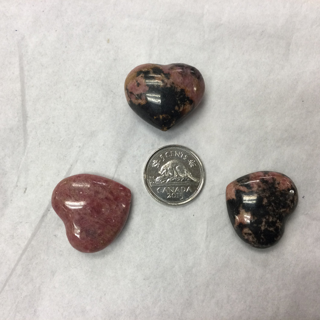Rhodonite Hearts (Madagascar)