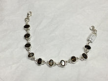 Load image into Gallery viewer, Silver Bracelet w/ Smoky Quartz
