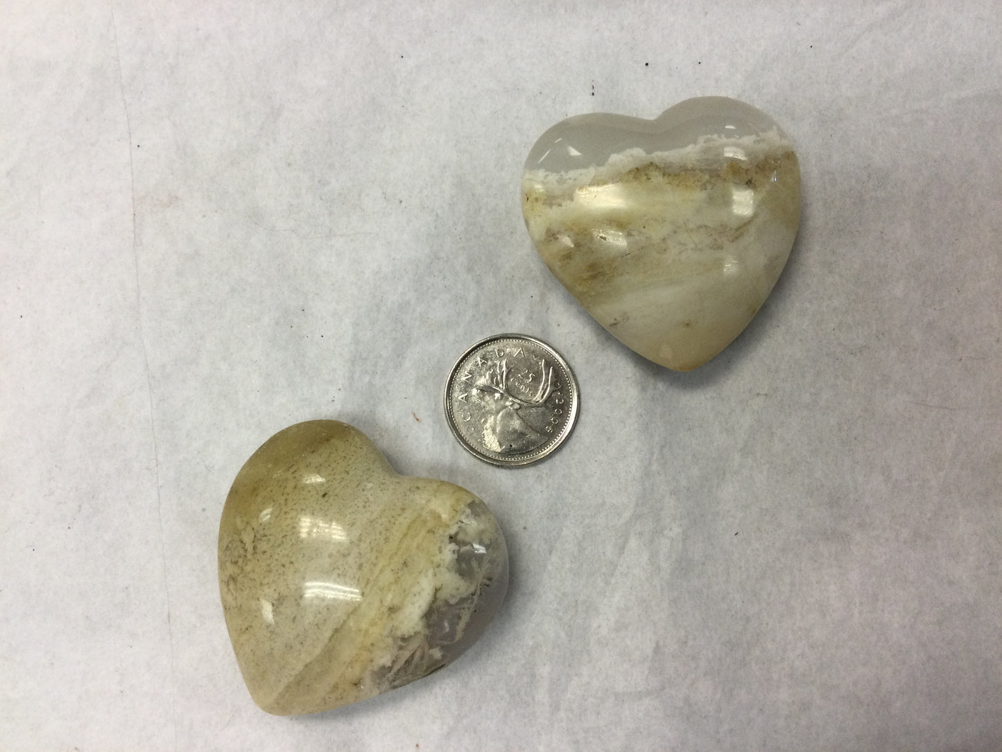 Agate Heart clear with yellow