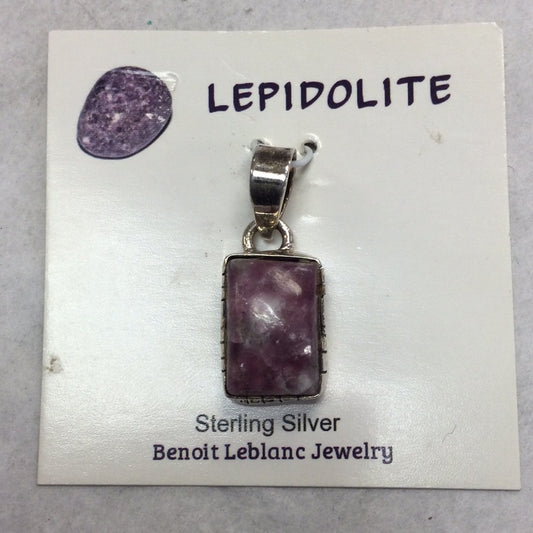 Lepidolite Rectangular Pendant