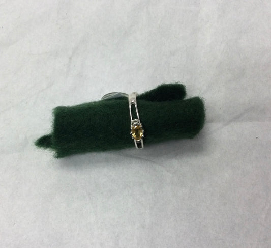 Citrine Ring with open cut design, size 9