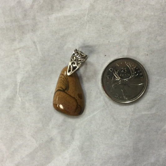 Rounded Triangular Picture Jasper Pendant