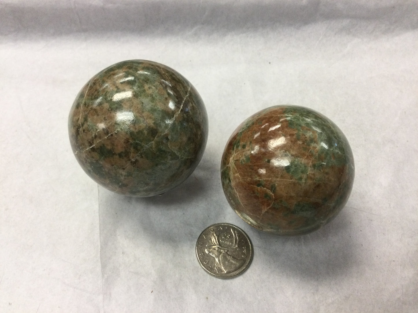 Diopside & Garnet Crystal Spheres