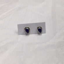 Load image into Gallery viewer, Teardrop Shaped Sterling Silver Crystal Stud Earrings
